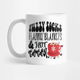 Fuzzy Socks Flannel Blankets & Hot Cocoa Shirt, Winter Hot Chocolate Lover Mug